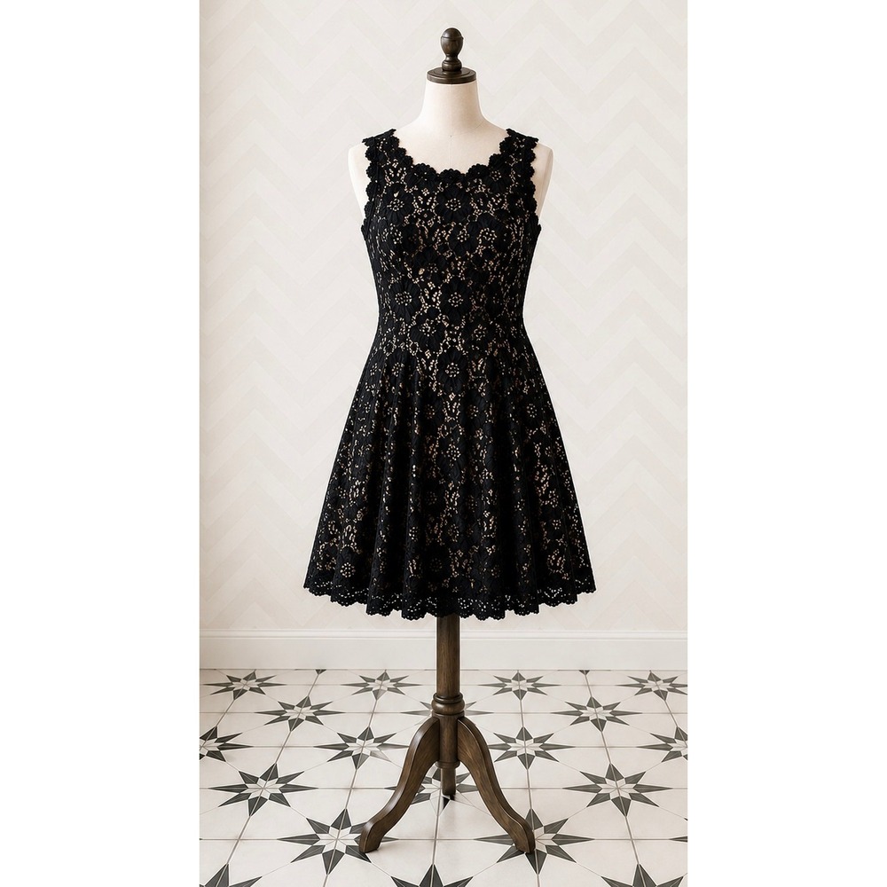 City Studio Lace w/Nude Liner, Fit & Flare Sleeveless Dress Size 5 NWT